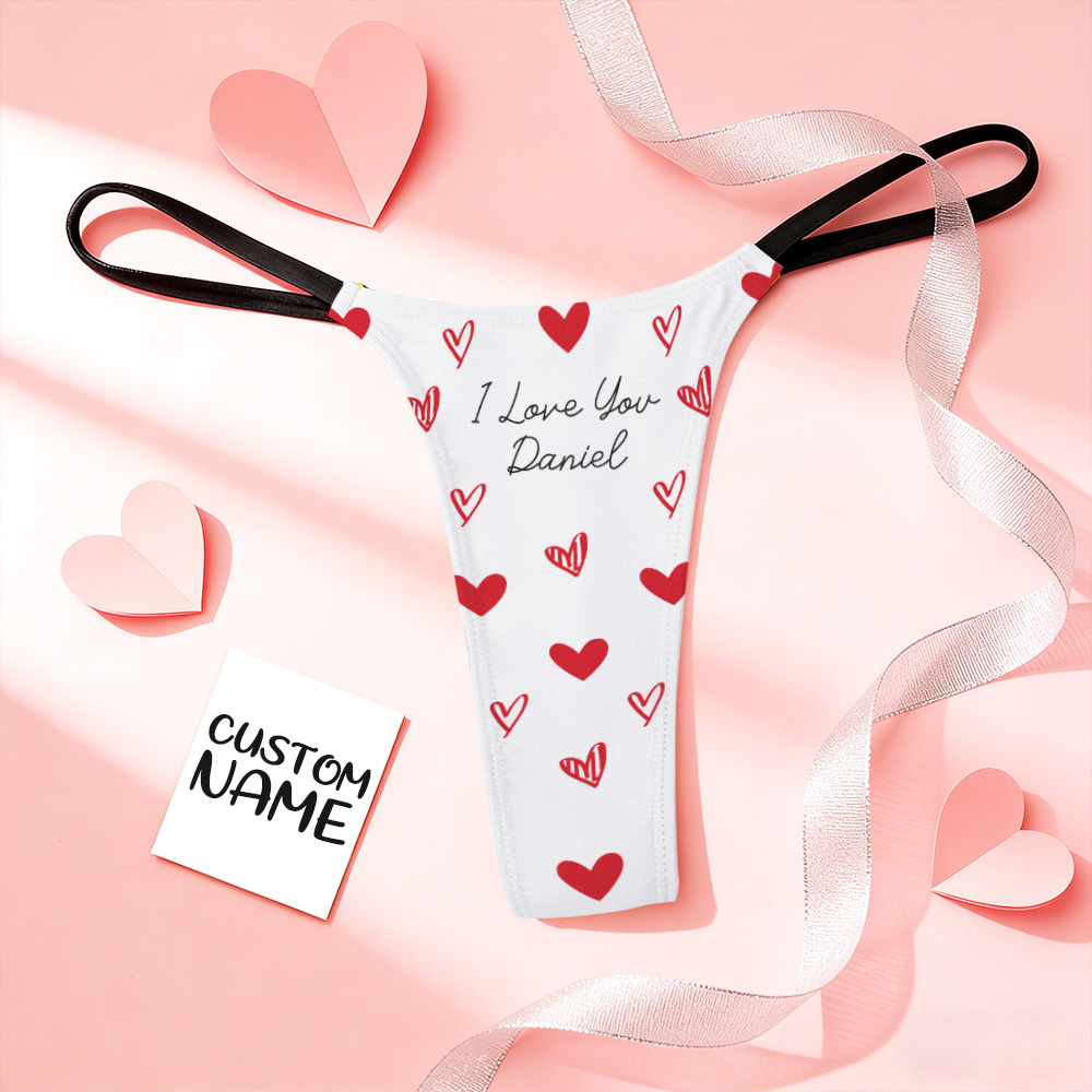 Custom Thongs Face Photo Panties Funny Underwear Briefs Kiss Me Love Thong Valentine Gift - GetPhotoSocksUk