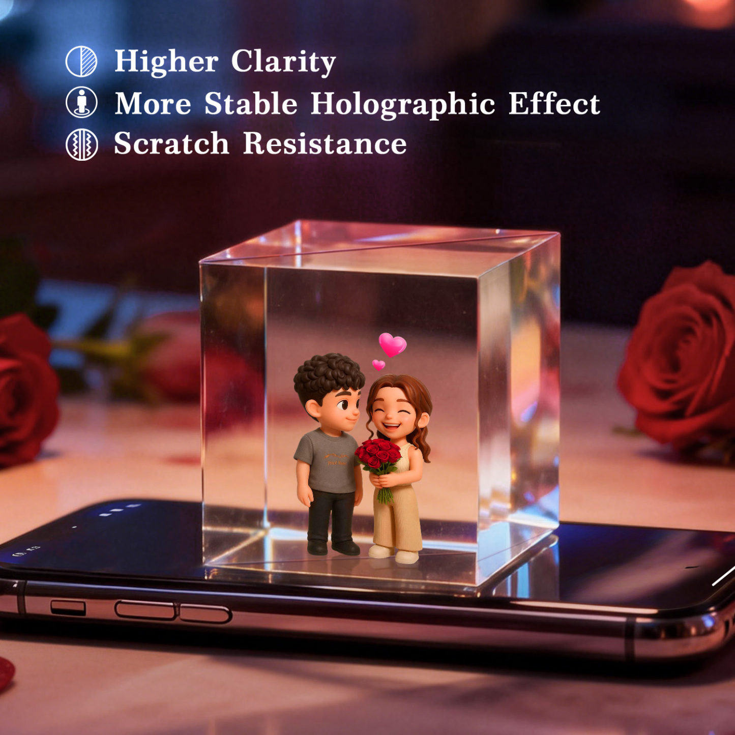 Holographic Lumina Boxes For Lovers | High-Transmittance Holographic Material Image Holographic House Valentine's Day Gift - GetPhotoSocksUk