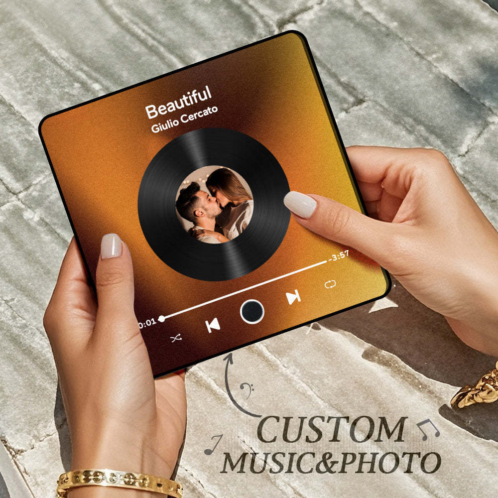 Custom Valentines Photo Album Fridge Magnet Music Wall Photo Sticker Music Movement That Can Be Played Without Cell Phone Music Fridge Magnet Pro Can Play Songs Couple Gift - GetPhotoSocksUk