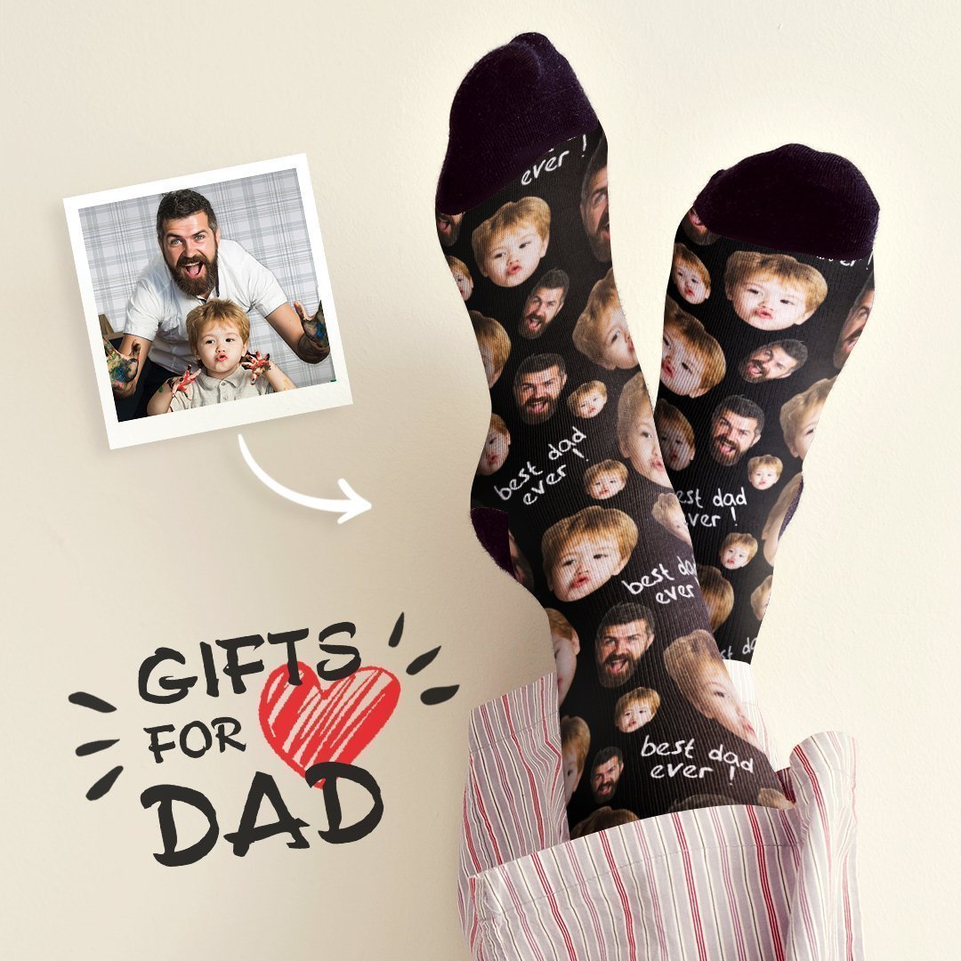 Custom Face Socks To The Best Dad-CustomPhotoSocks