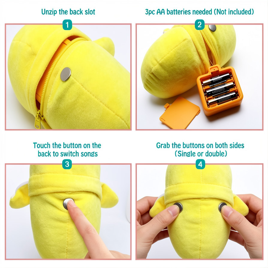 Interactive Music Plush Toy Set for Kids Adults, 8" Banana Fruit Sensing Metronome with Sounds for Multiplayer Interaction Game, Fun Musical Sensory Toy for Birthday Gifts - GetPhotoSocksUk