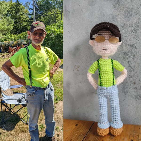Custom Grandpa Crochet Doll Personalized Portrait Crochet Gifts -