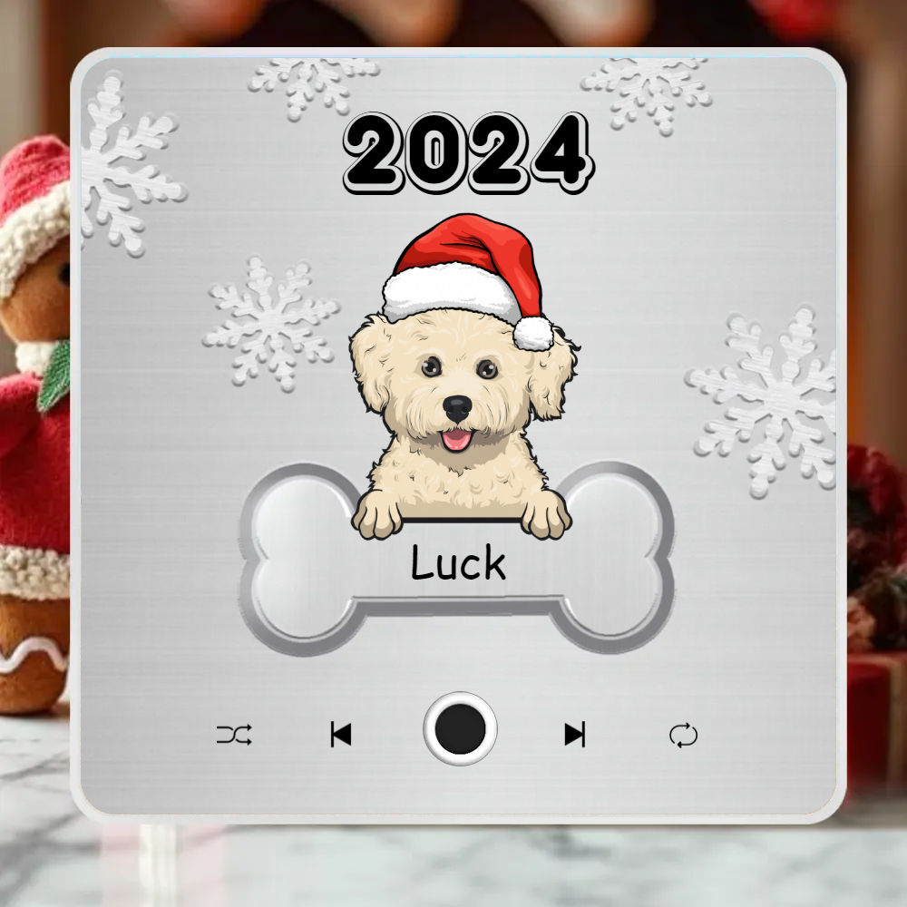 Personalized Music Fridge Magnet Custom Pet Dog Merry Christmas Custom Music Magnets Can Play Songs Christmas Gift Pet Lovers Gifts - GetPhotoSocksUk