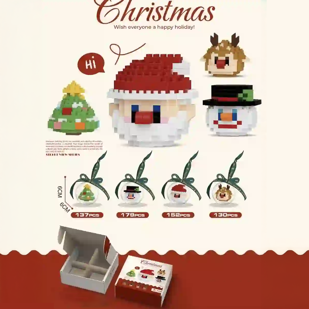 Classic Christmas Building Block Ornaments for Grandparents to Cherish - GetPhotoSocksUk