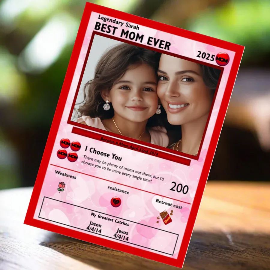 Custom Photo Game Card With Photo Mother's Day Gift