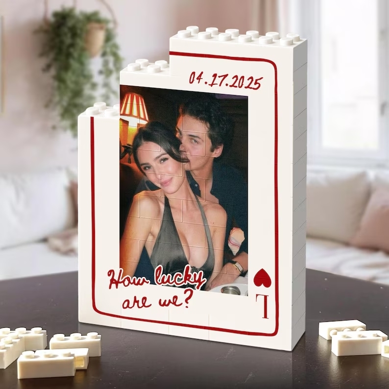 Custom Photo Brick Puzzle Frame – Build Your Love, A Romantic Couple Gift for Valentine’s Day & Anniversaries - GetPhotoSocksUk