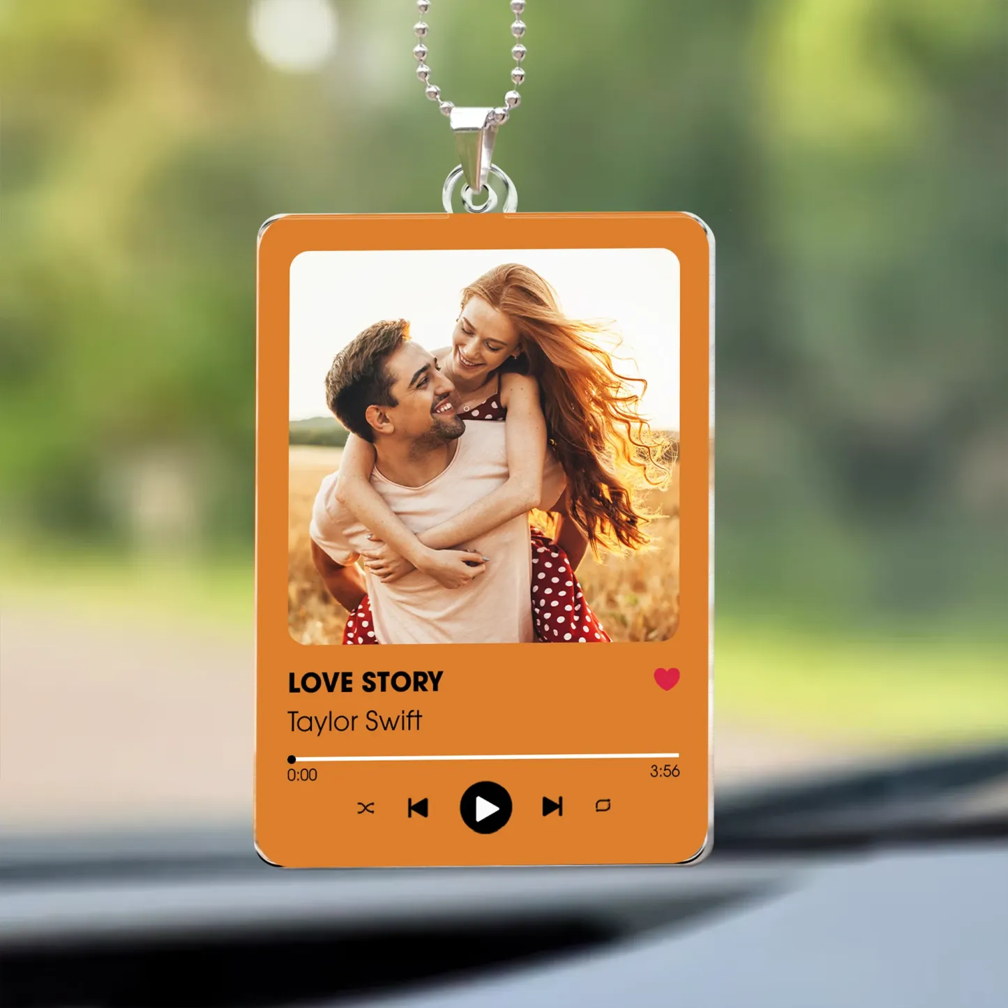 Personalized Photo Rear View Mirror Accessory Favorite Song Title - GetPhotoSocksUk