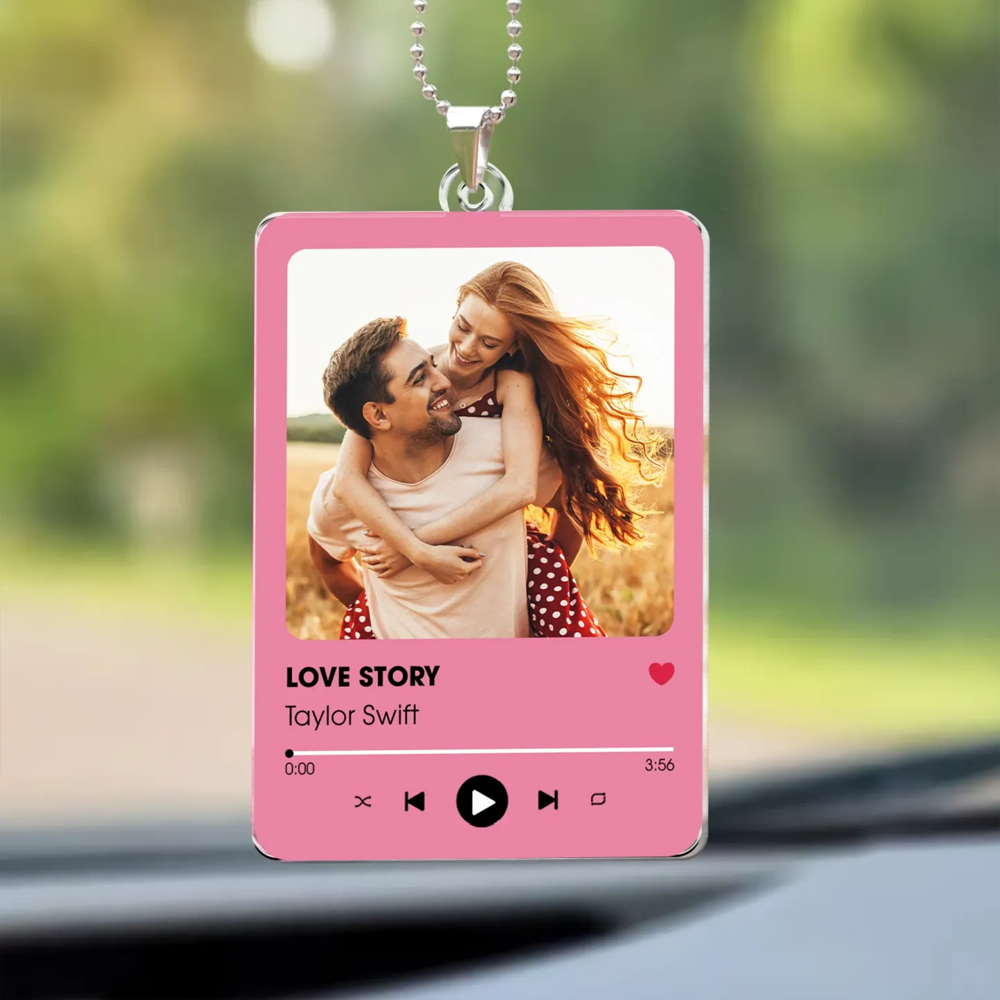 Personalized Photo Rear View Mirror Accessory Favorite Song Title - GetPhotoSocksUk