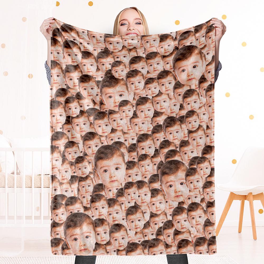 Custom Face Mash Blankets Personalised Pet And Person Fleece Blanket