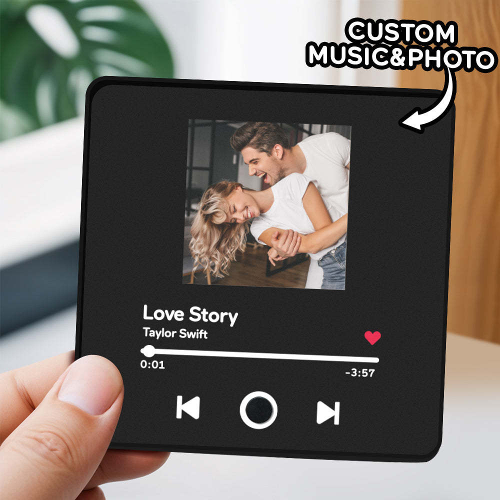 Custom Valentines Gift Photo Album Fridge Magnet Music Wall Photo Sticker Music Movement That Can Be Played Without Cell Phone Music Fridge Magnet Pro Can Play Songs - GetPhotoSocksUk
