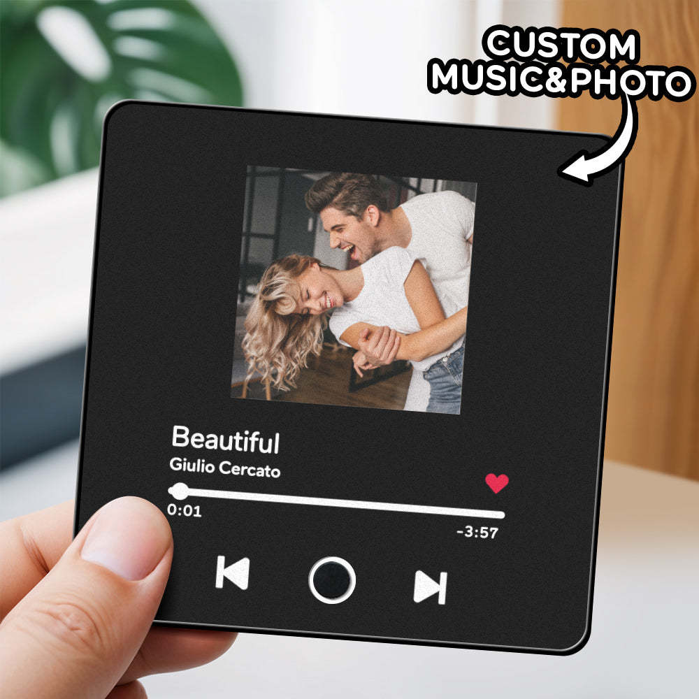 Custom Valentines Photo Album Fridge Magnet Music Wall Photo Sticker Music Movement That Can Be Played Without Cell Phone Music Fridge Magnet Pro Can Play Songs Couple Gift - GetPhotoSocksUk