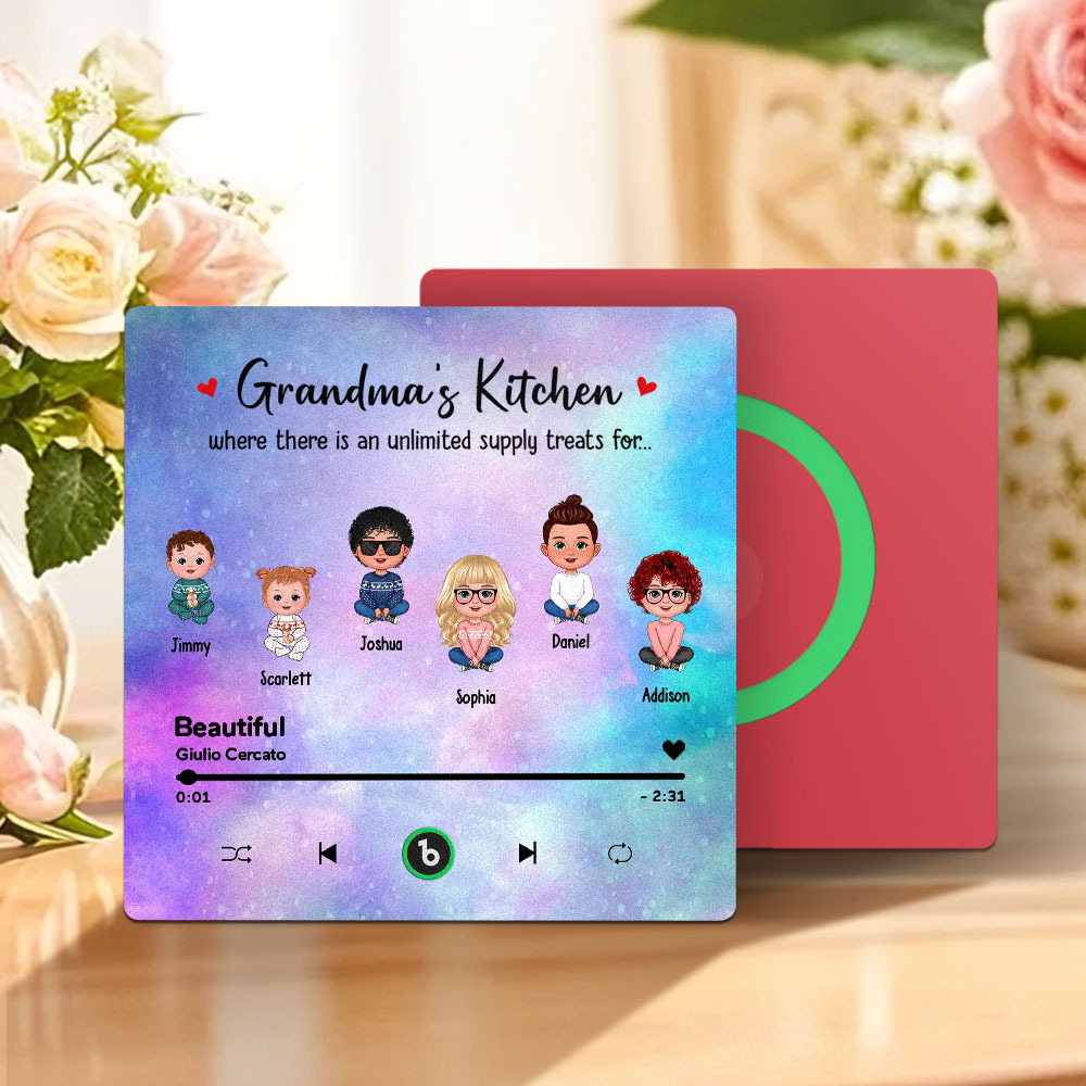 Custom Music Fridge Magnet Mother's Day Music Wall Photo Sticker That Plays Music Without Cell Phone Multiple Styles