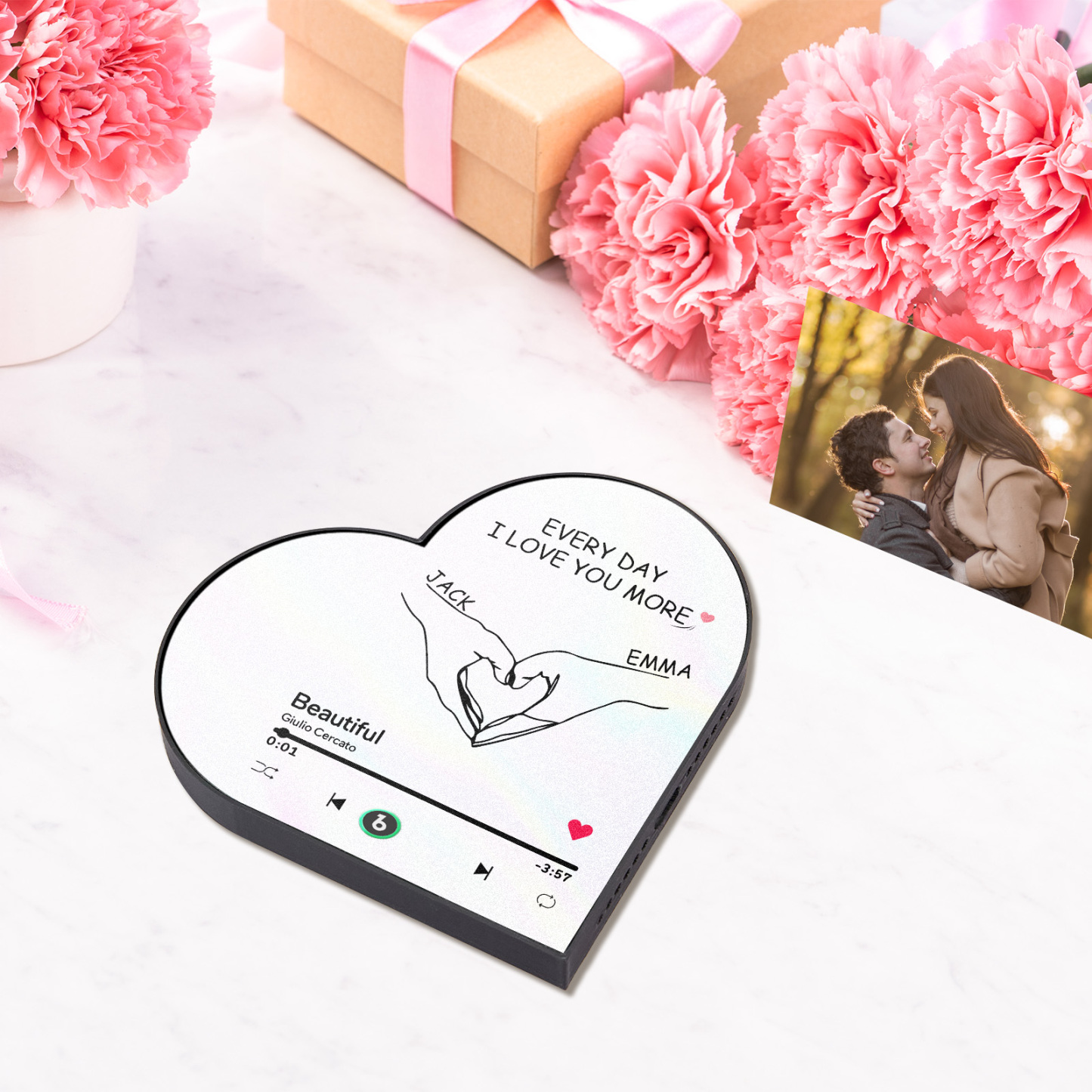 Custom Music Fridge Magnet Custom Heart Frame Album Fridge Magnet Music Wall Photo Sticker - GetPhotoSocksUk