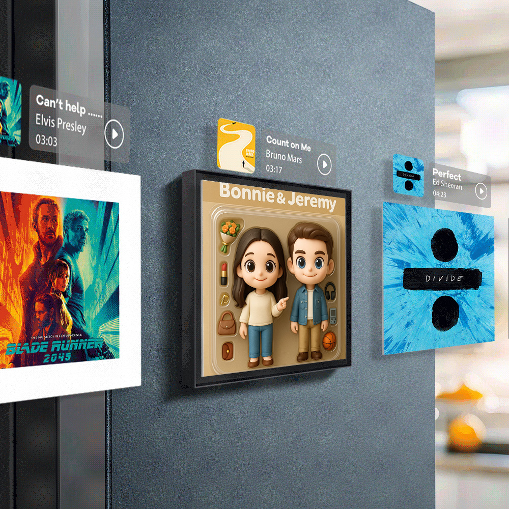 Custom 3D Figure AI Photo Personalized Music Fridge Magnets That Can Play Songs Gift for Couple - GetPhotoSocksUk