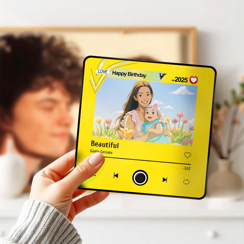 Custom Cartoon Photo Fridge Magnet Music Can Be Played Without Cell Phone Music Photo Fridge Magnet for Lover - GetPhotoSocksUk