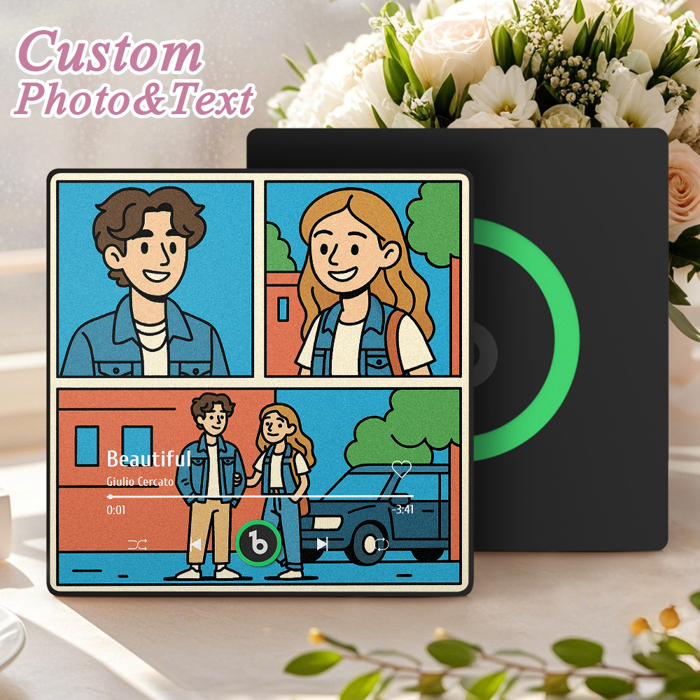 Custom Hand-Painted Style Photo Fridge Magnet Music Can Be Played Without Cell Phone Music Cartoon Poster Bluetooth Fridge Magnet - GetPhotoSocksUk