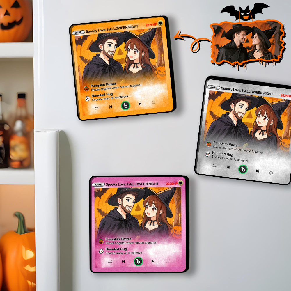 Halloween Gifts Custom Photo Fridge Magnet Music Can Be Played Without Cell Music Fridge Magnet - GetPhotoSocksUk