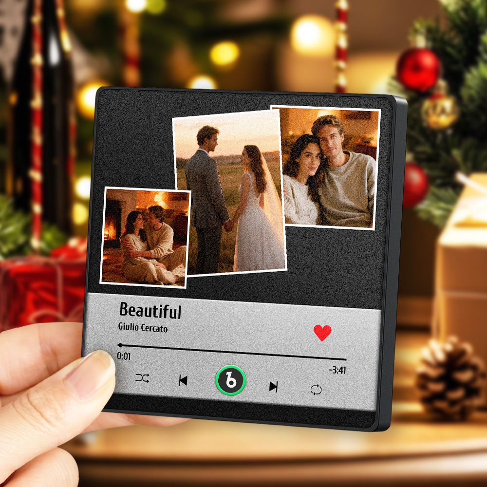 Christmas Gifts Custom Music Fridge Magnet Music Album Fridge Magnet Photo Music Wall Photo Sticker Music Movement That Can Be Played Gift Idea - GetPhotoSocksUk