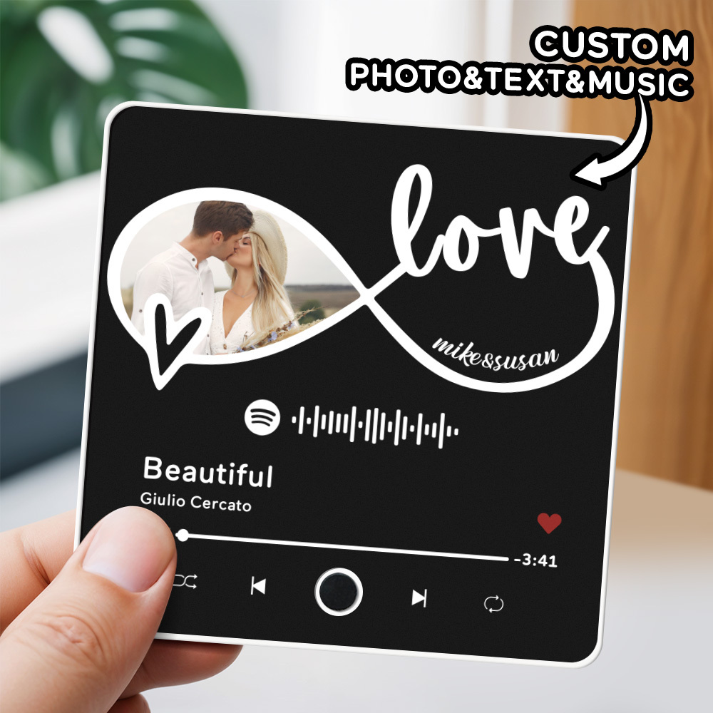 Custom Photo and Name Album Music Fridge Magnet Christmas Gifts Custom Family Spotify Music Fridge Magnet Pro - GetPhotoSocksUk