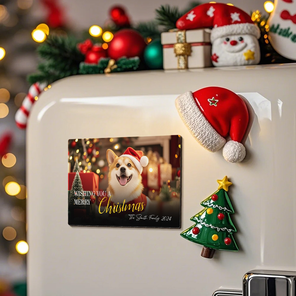 Christmas Fridge Magnet with Photo Christmas Card Magnets Unique Christmas Gift Personalized Photo Fridge Magnets Christmas Gift for Her Him - GetPhotoSocksUk