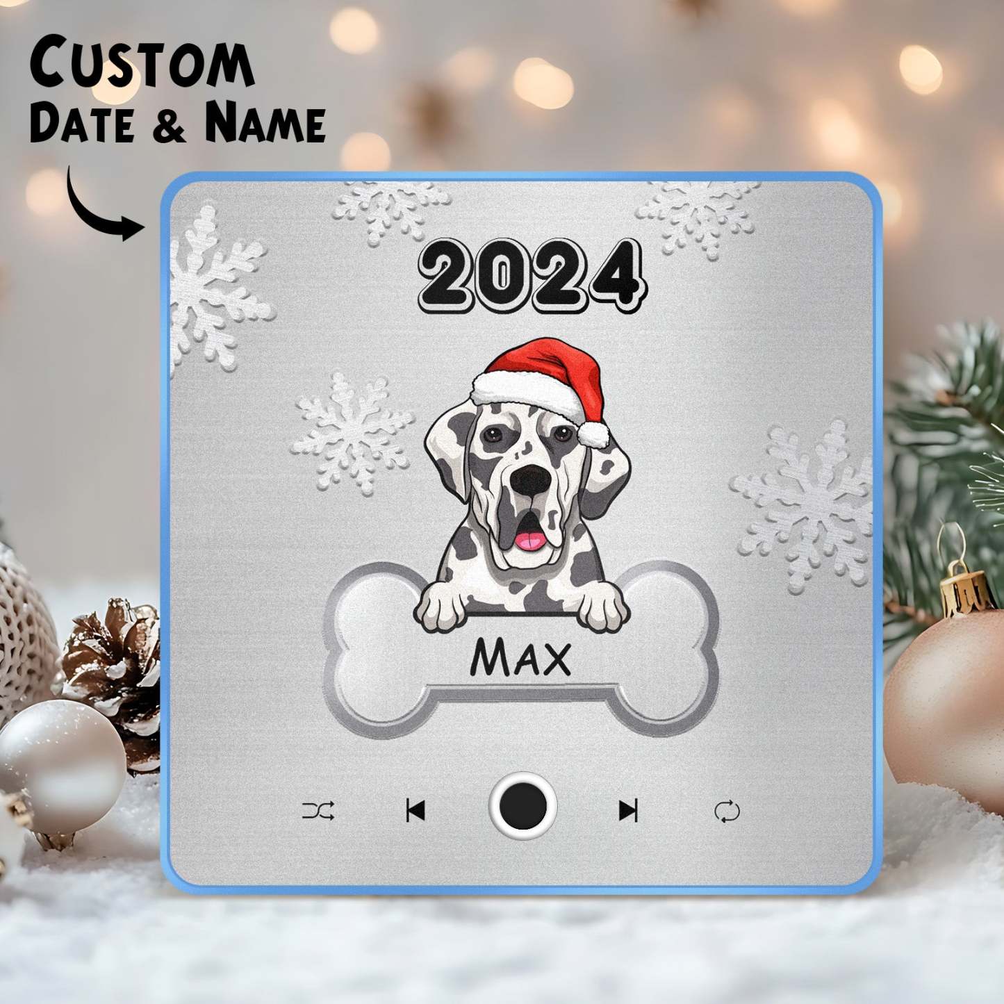 Personalized Music Fridge Magnet Custom Pet Dog Merry Christmas Custom Music Magnets Can Play Songs Christmas Gift Pet Lovers Gifts - GetPhotoSocksUk
