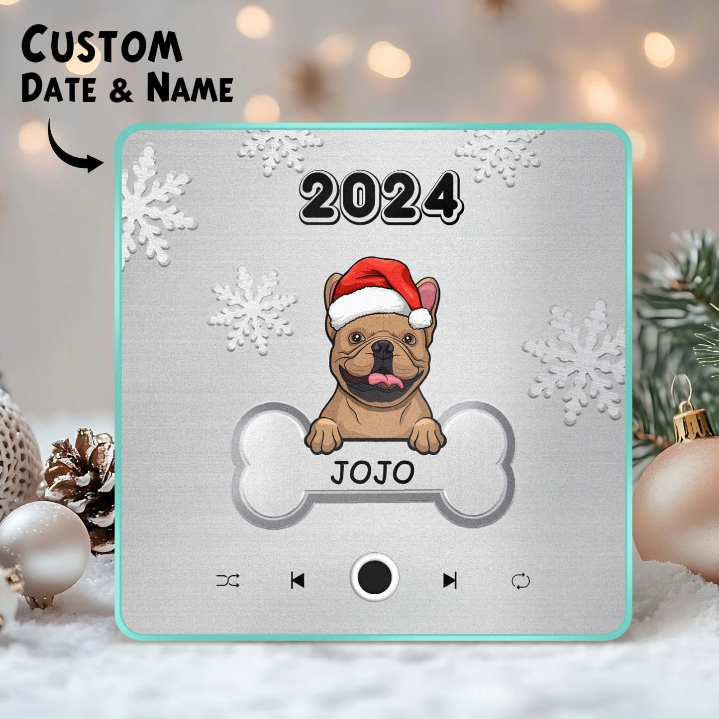 Personalized Music Fridge Magnet Custom Pet Dog Merry Christmas Custom Music Magnets Can Play Songs Christmas Gift Pet Lovers Gifts - GetPhotoSocksUk