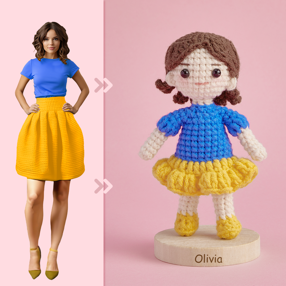 Full Body Customizable 1 Person Custom Crochet Doll Personalized Gifts Handwoven Mini Dolls - Snow White -