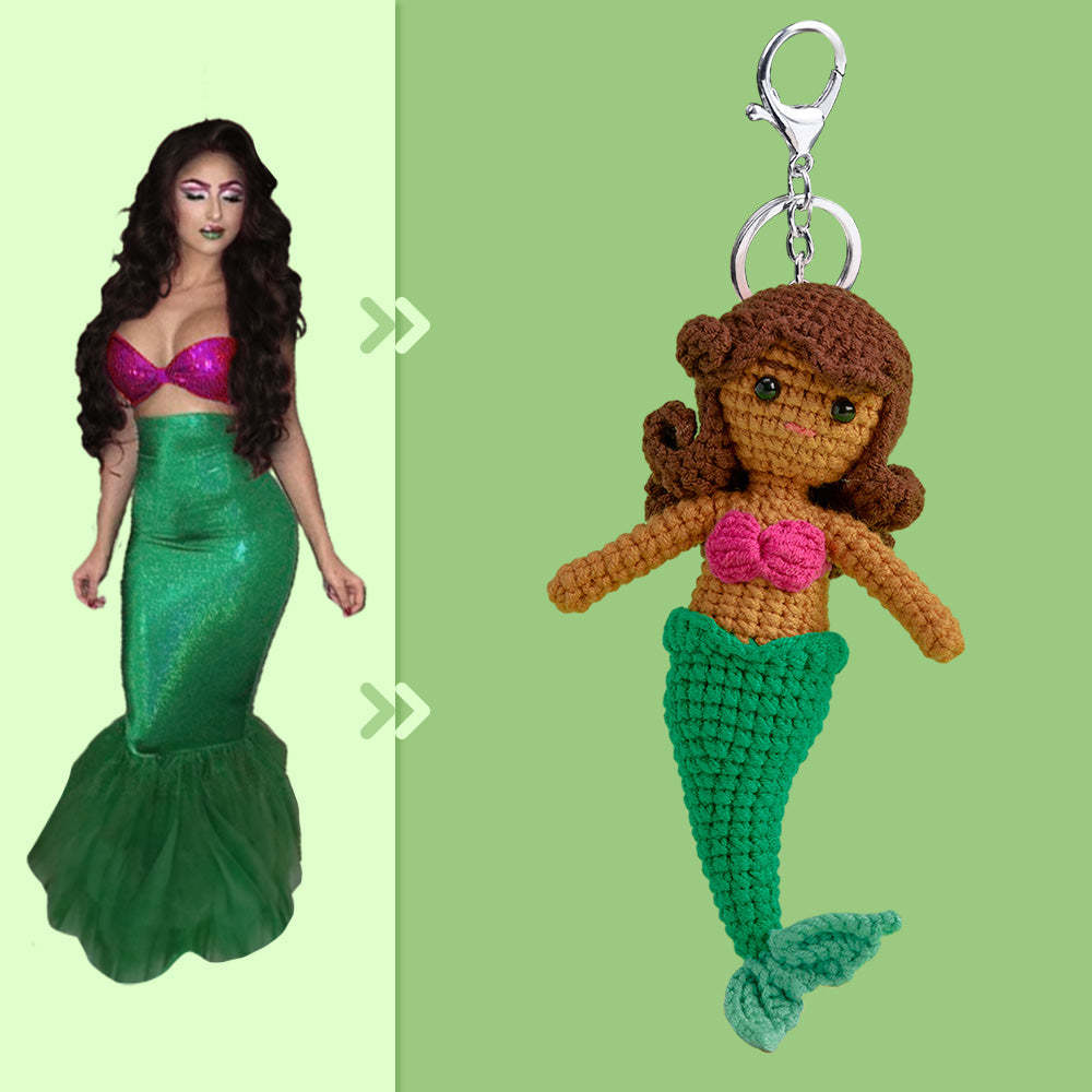 Full Body Customizable 1 Person Custom Crochet Doll Personalized Gifts Handwoven Mini Dolls - Mermaid -