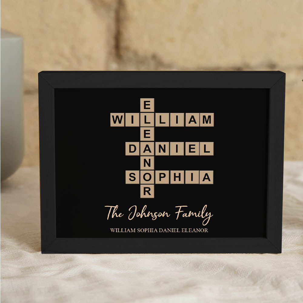 Custom Wooden Frame with Your Text Custom Word Family Names Best Gift - GetPhotoSocksUk