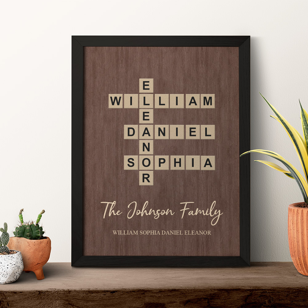 Custom Wooden Frame with Your Text Custom Word Family Names Best Gift - GetPhotoSocksUk