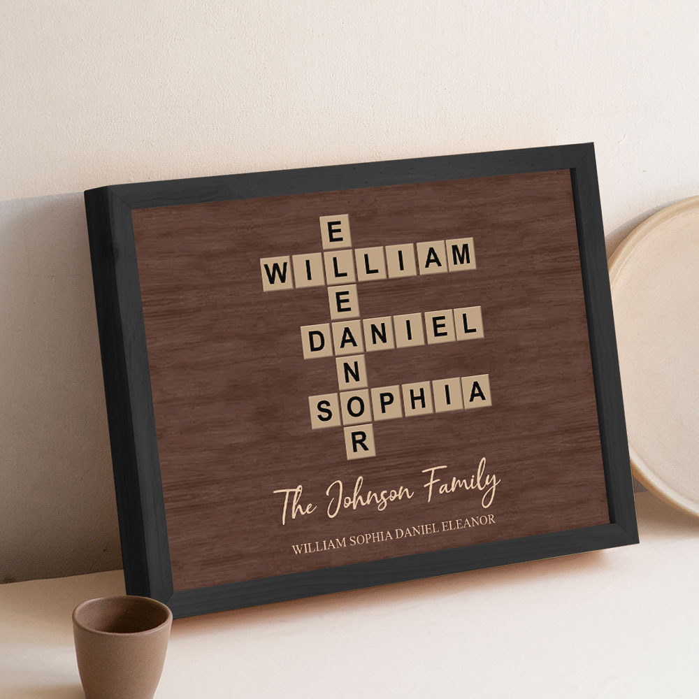 Custom Wooden Frame with Your Text Custom Word Family Names Best Gift - GetPhotoSocksUk