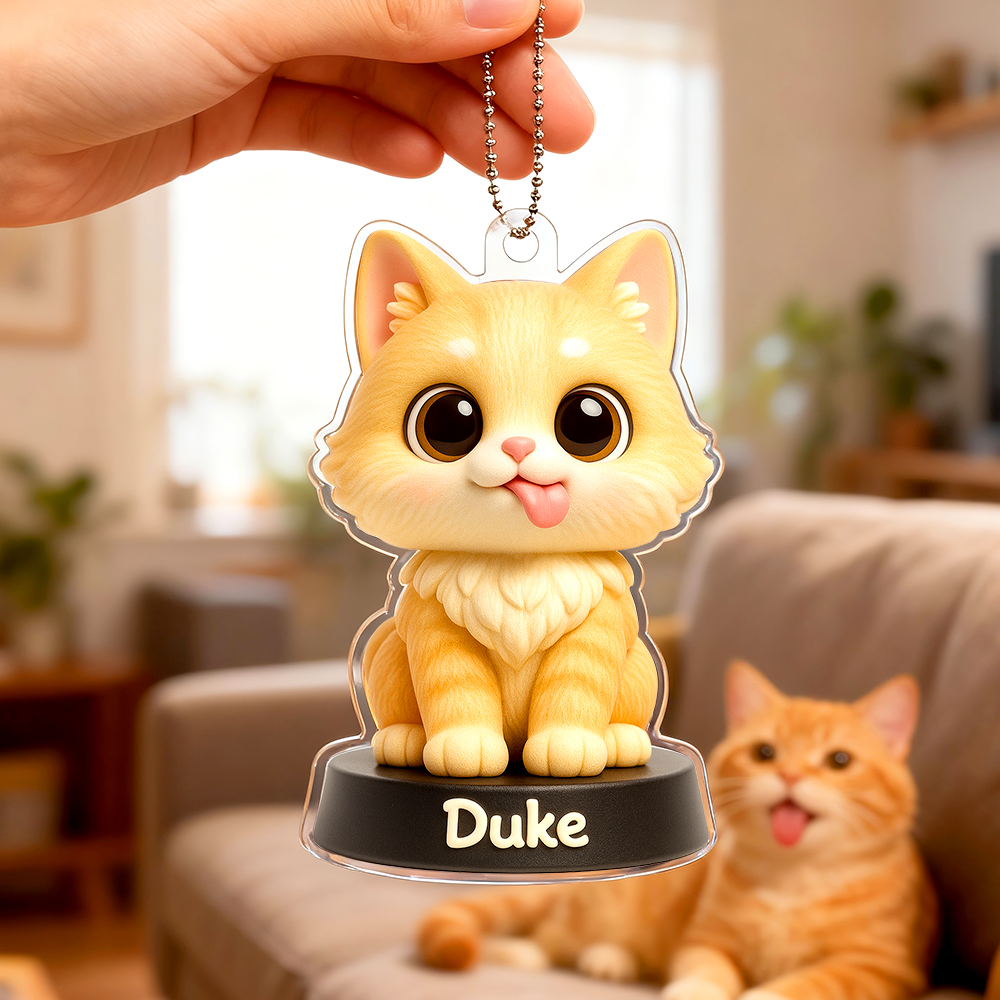 Custom Acrylic Car Hanger - Funny Gifts for Cute Pet Moment - Custom Gift for Pet Lovers