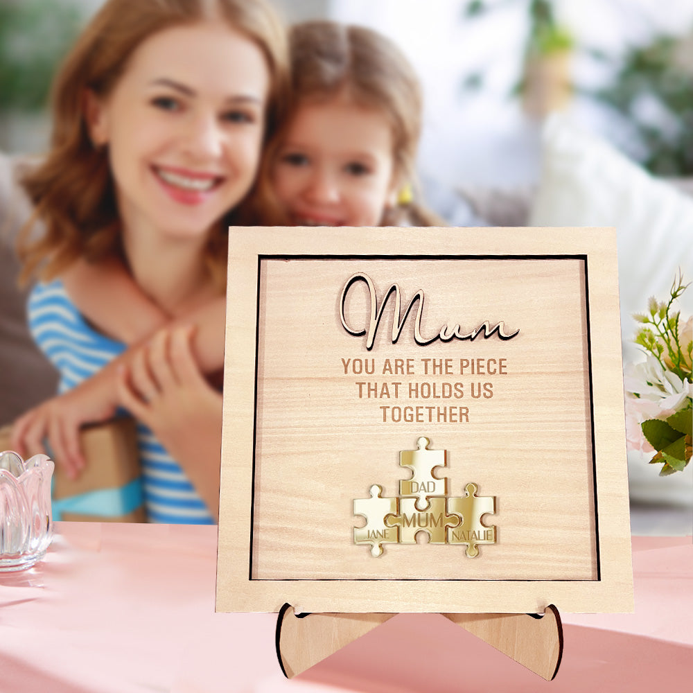 Mother's Day Gifts You Are the Piece That Holds Us Together Personalised Mum Puzzle Plaque
