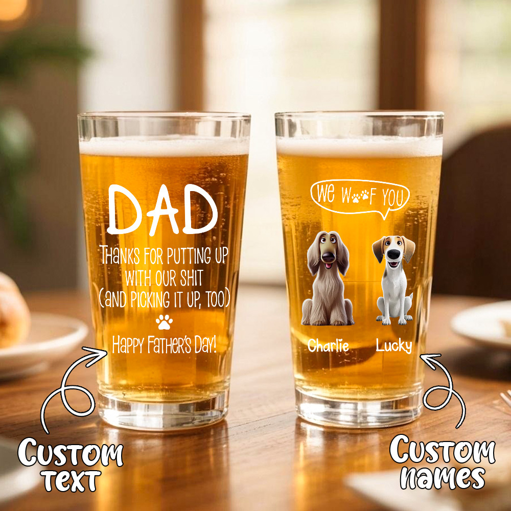 Fathers Day Gift Cup Personalized Gifts For Dad Gift Dad Birthday Gift, Personalised Beer Glass, The Day You Became My Dad - GetPhotoSocksUk