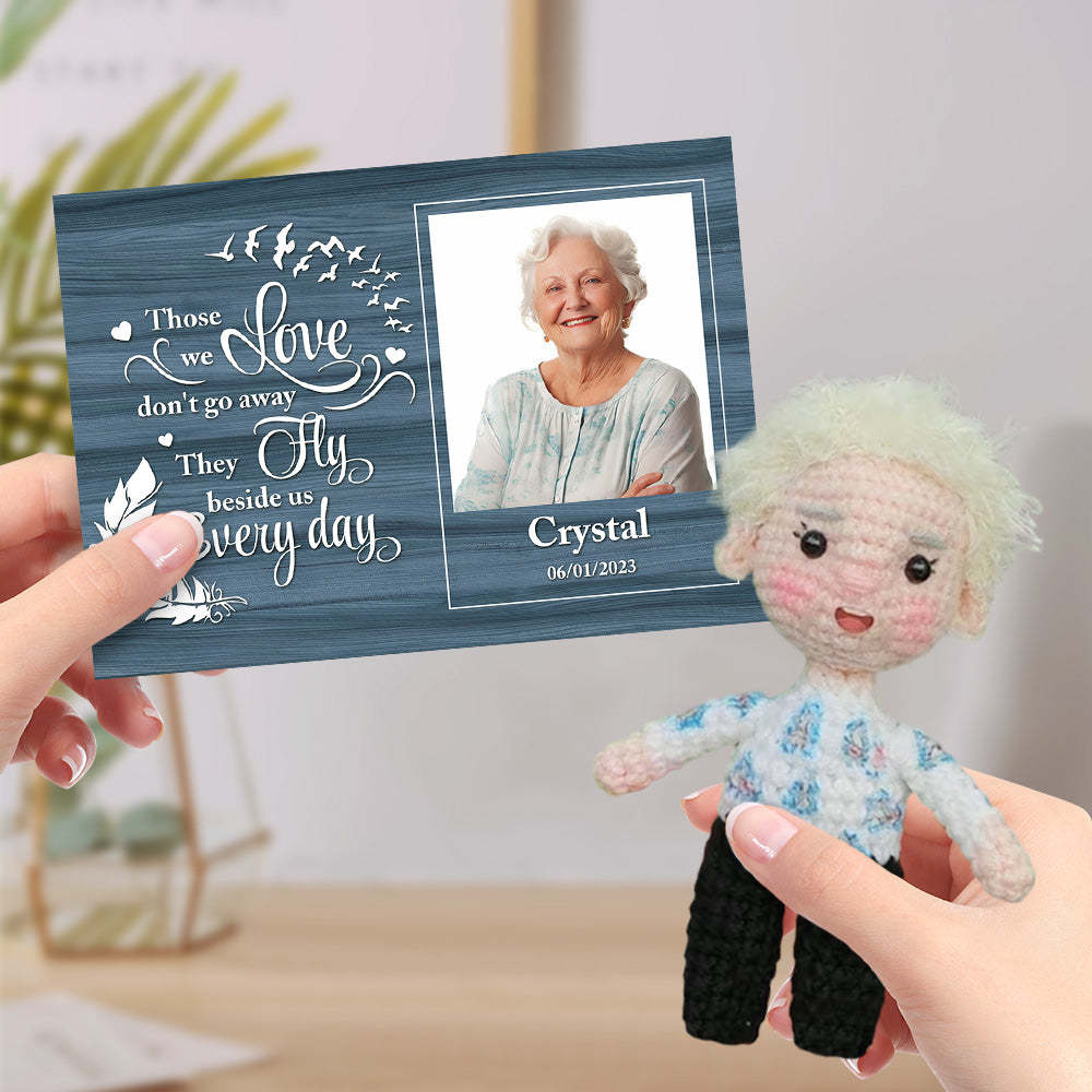 Personalized Crochet Doll Gifts Handmade Mini Look alike Dolls with Custom Memorial Card for Kids and Adults -