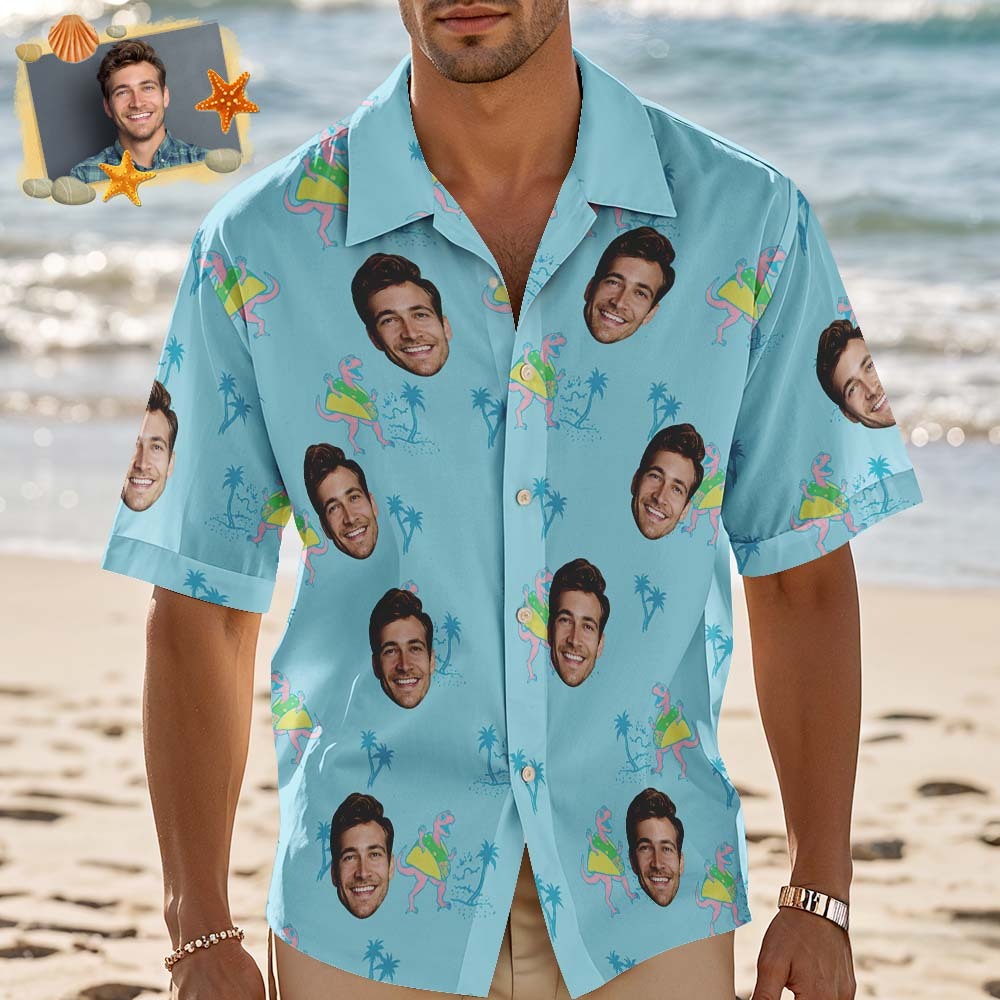 Custom Men Hawaiian Shirts Face Hawaiian Shirt Gift for Summer Vibe Holiday - GetPhotoSocksUk
