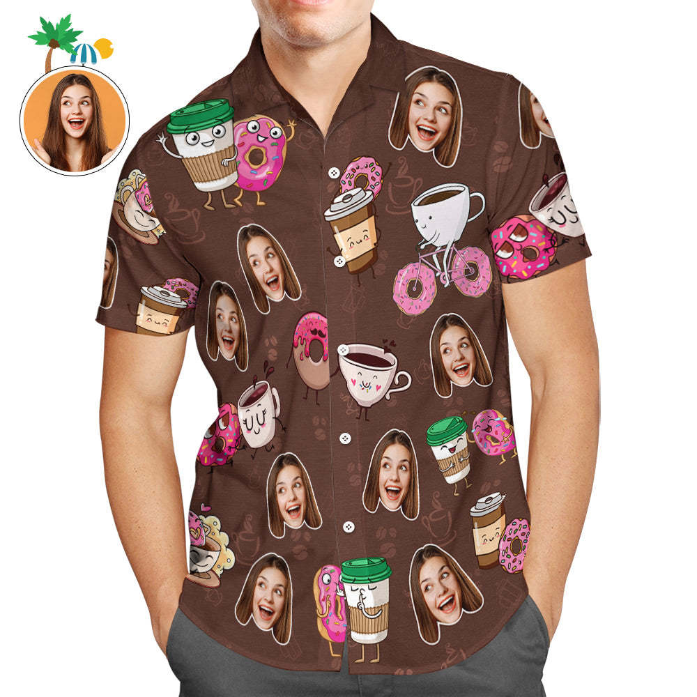 Custom Face Men Food Hawaiian Shirt Chocolate Shirt -