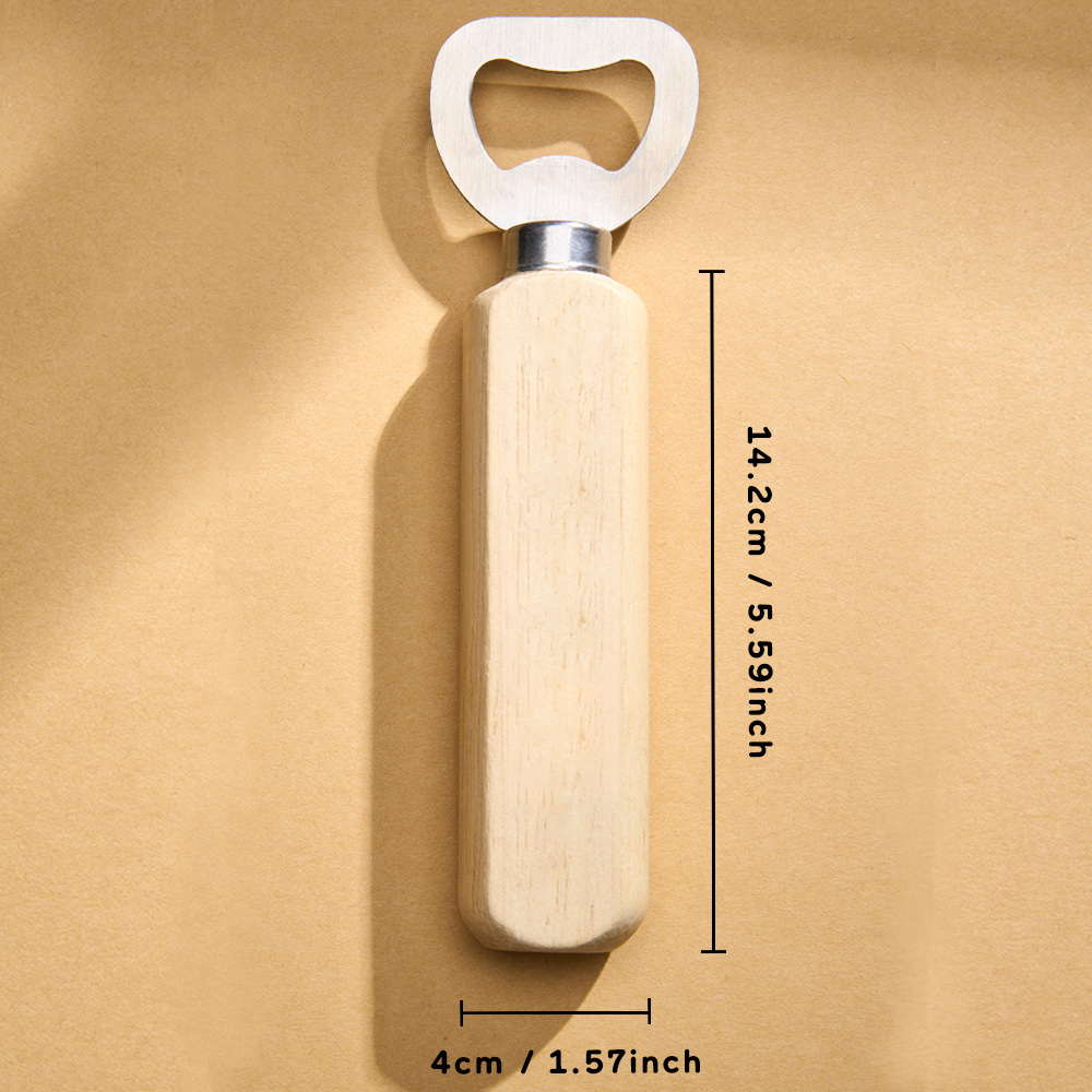 Personalized Bottle Opener Your Text Here Wooden Bottle Opener Laser Engraved Birthday Christmas Gift For DAD - GetPhotoSocksUk
