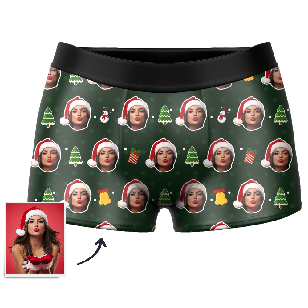Custom Christmas Boxer Shorts - Santa Socks