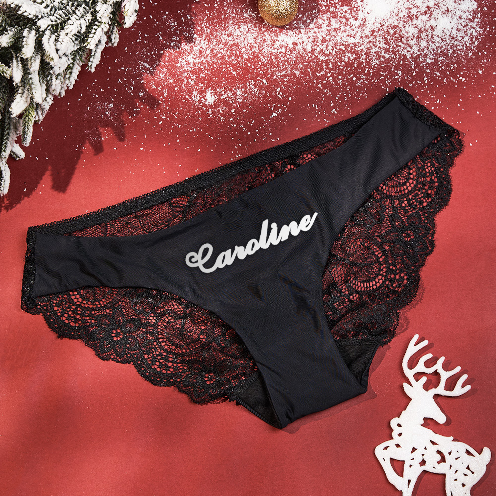 Custom Lace Panties Personalized Name Panties Gift for Christmas Valentine