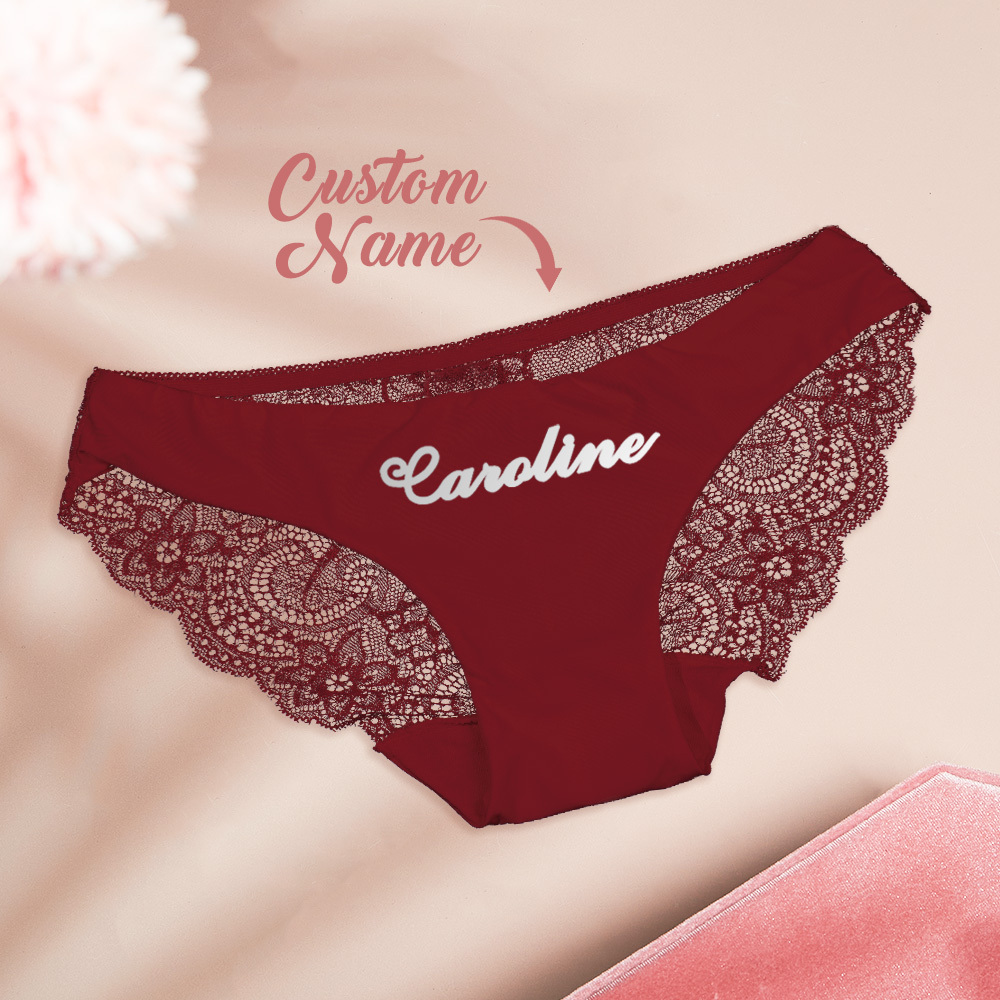 Custom Lace Panties Personalized Name Panties Gift for Christmas Valentine - GetPhotoSocksUk