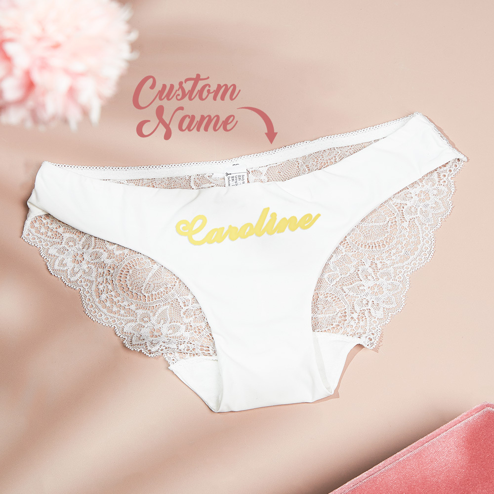 Custom Lace Panties Personalized Name Panties Gift for Christmas Valentine - GetPhotoSocksUk