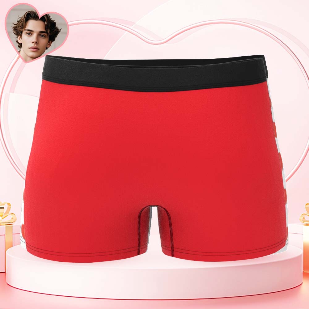 Custom Mens Face Boxer I Love My Wife Boxer Personalized Belt Color Face Boxers Valentines Day Underwear - GetPhotoSocksUk