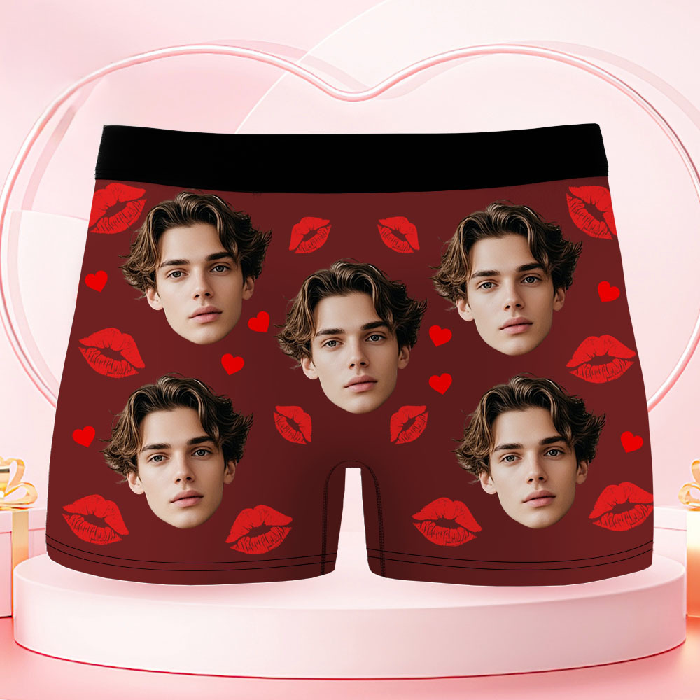 Custom Face Men's Boxer Underwear Her Since Year Black Boxer Gift Personalized Photo Funny Men's Boxer Briefs - GetPhotoSocksUk