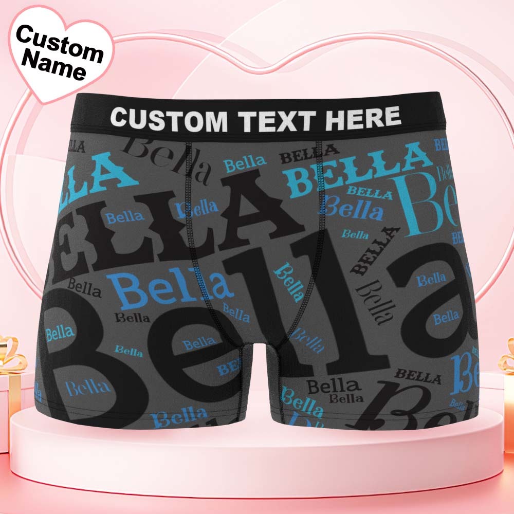 Custom Name Men's Underwear Fashion Style Personalized Men's Boxer Briefs - GetPhotoSocksUk