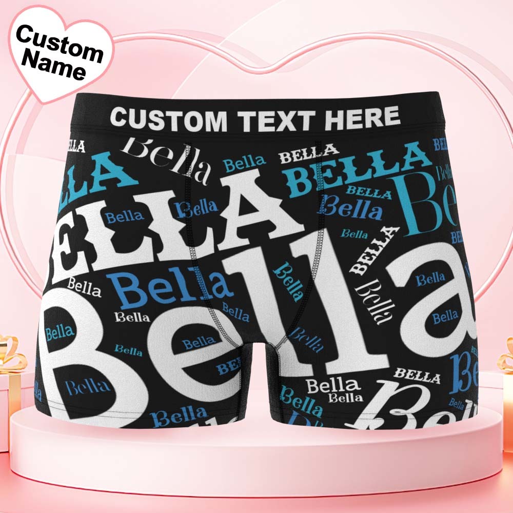 Custom Name Men's Underwear Fashion Style Personalized Men's Boxer Briefs - GetPhotoSocksUk