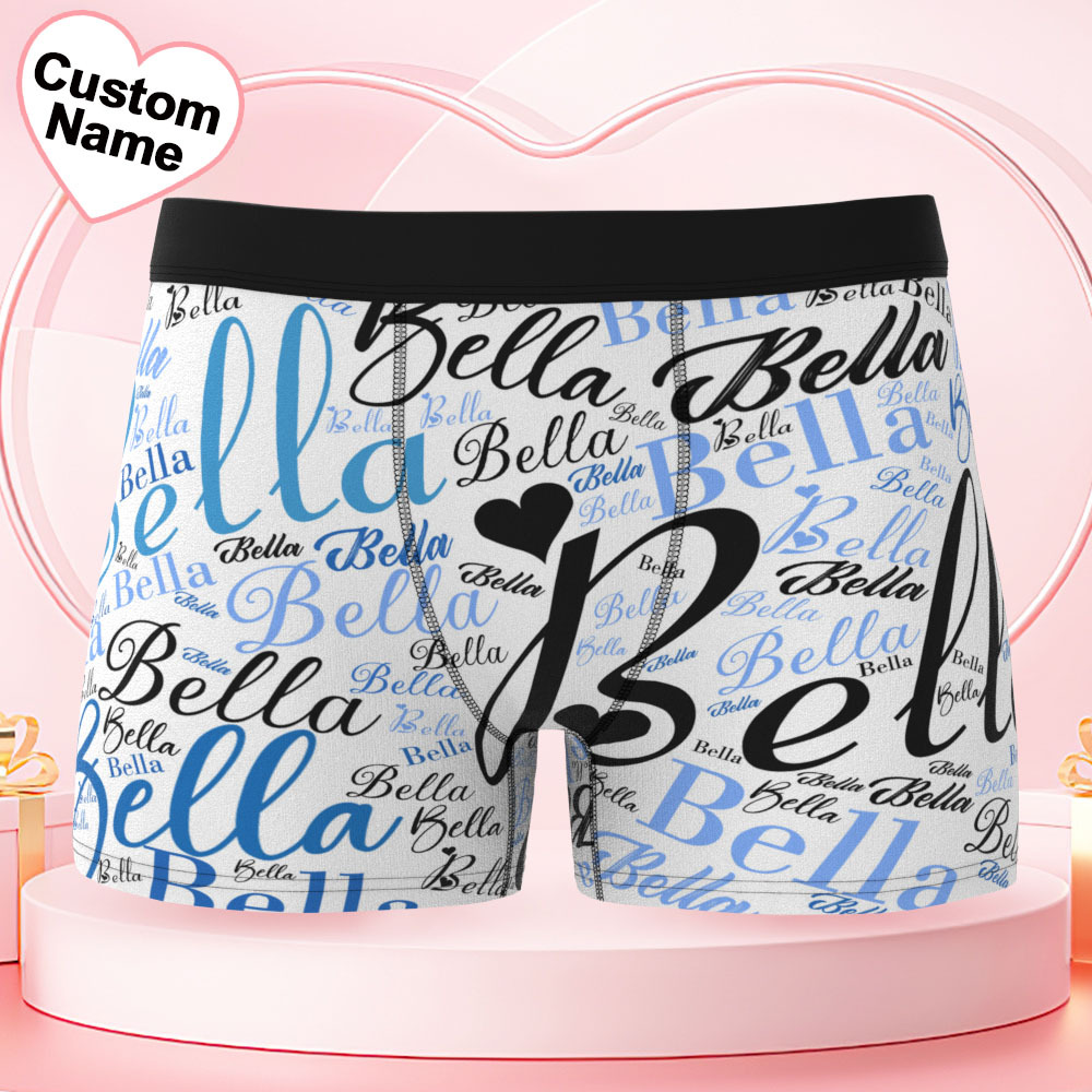 Custom Name Men's Underwear Word Art Personalized Men's Boxer Briefs - GetPhotoSocksUk