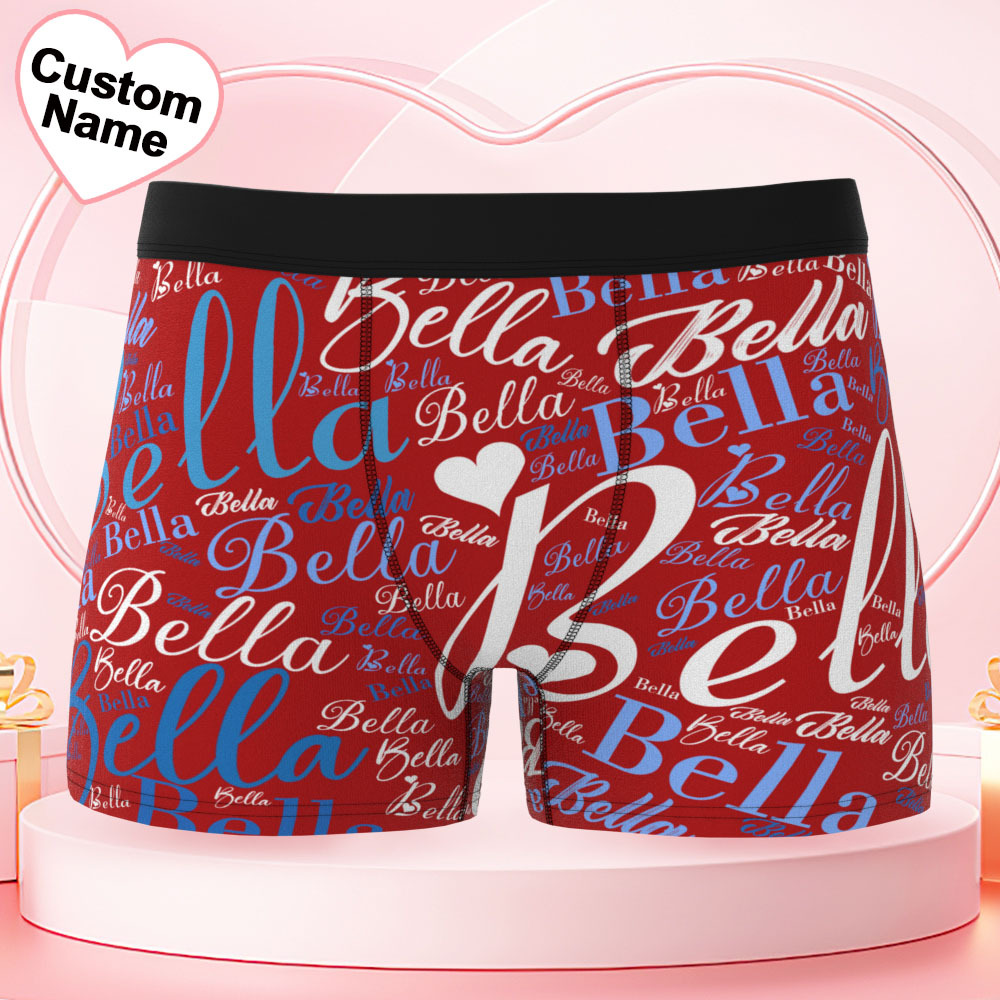 Custom Name Men's Underwear Word Art Personalized Men's Boxer Briefs - GetPhotoSocksUk