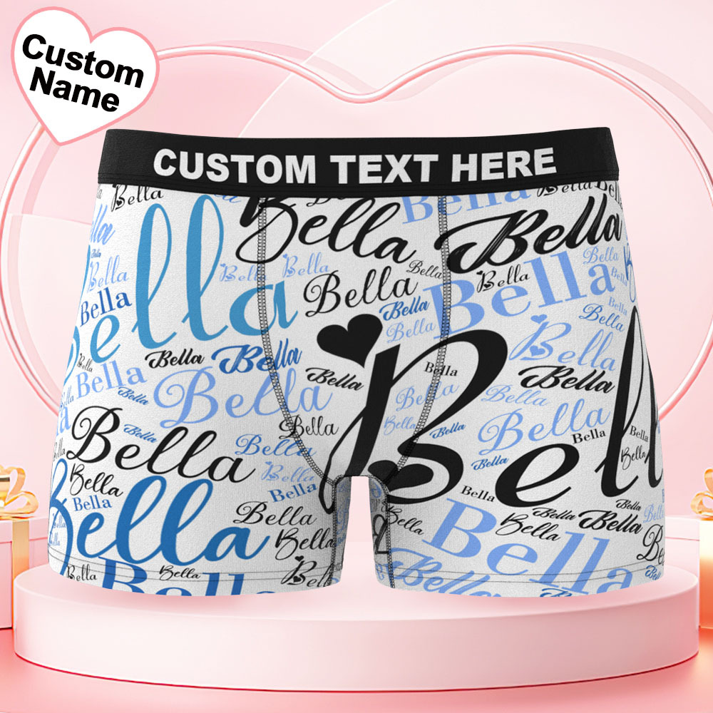Custom Name Men's Underwear Word Art Personalized Men's Boxer Briefs - GetPhotoSocksUk