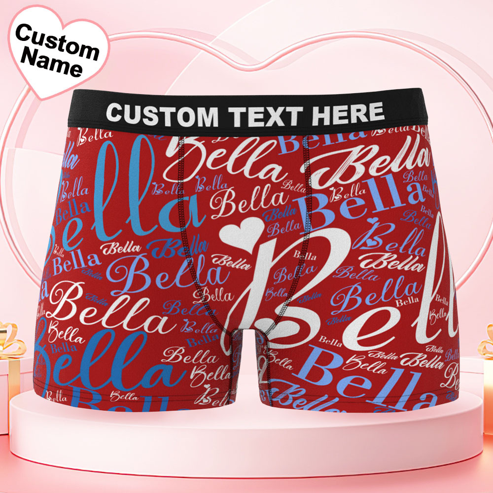 Custom Name Men's Underwear Word Art Personalized Men's Boxer Briefs - GetPhotoSocksUk